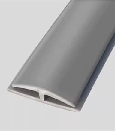 Teppichverkleidungsband, 10 m, selbstklebende Türleiste aus PVC Laminat, Übergangsleiste für Türböden und Kanten, Gummibodenkantenband (Grau, 5 m/195 Zoll)