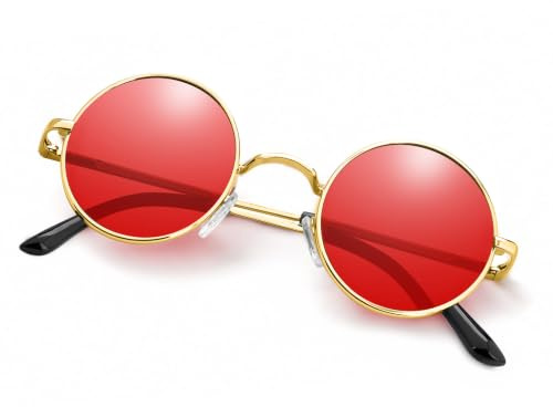 Morcheiong Polarized Hippie Sunglasses Retro Round Glasses for Women Men Vintage Circle Sunglasses UV400