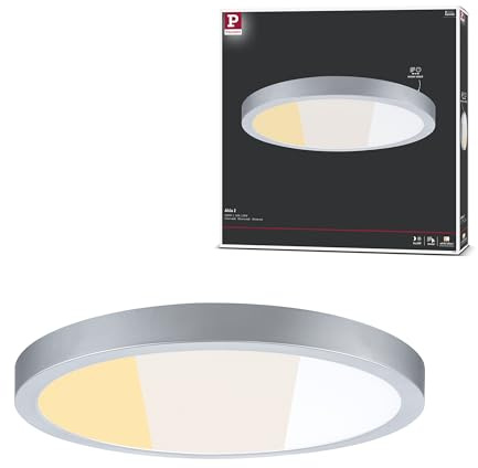 Paulmann LED Panel Abia 2 White Select Dämmerungsgesteuerter Bewegungsmelder (HF) rund 400mm 16W 1400lm 2700-4000K Chrom matt 71306