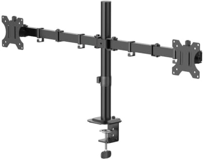 Hama Monitorhalterung 2 Monitore, 13-35, vollbeweglich, 360° drehbar | Monitorhalter schwarz, schwenkbar, neigbar, höhenverstellbar, abnehmbare VESA Platte, ergonomisch Arbeiten, Kabelmanagement