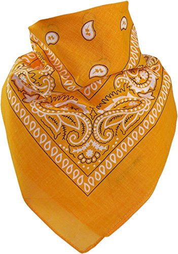 Harrys-Collection Unisex Bandana Bindetuch 100% Baumwolle (1 er 6 er oder 12 er Pack), Farbe:goldgelb