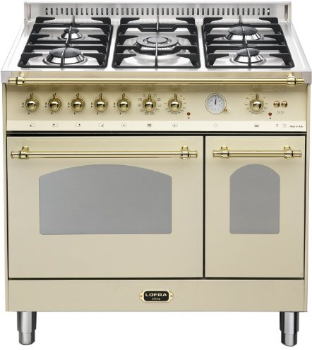 Baumann Standherd NBD 90, Nostalgie Design elfenbein, 90 cm, Doppelbackofen