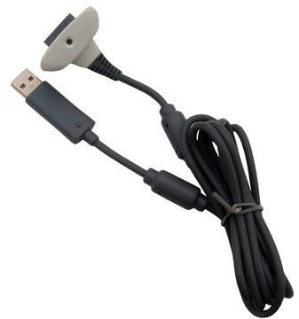 OSTENT Manette de Jeu et Chargeur Sans Fil 2 en 1 Câble USB Compatible pour Microsoft Xbox 360 Couleur Gris