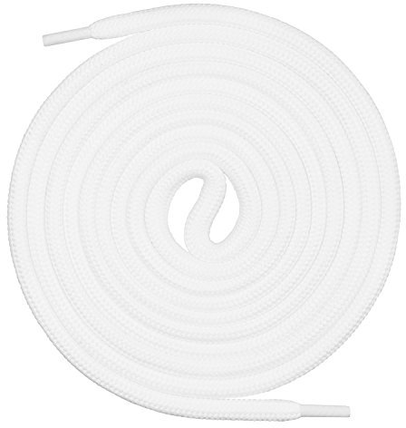 Mount Swiss runde Premium-Schnürsenkel für Arbeitsschuhe Wanderschuhe und Trekkingschuhe - 100% Polyester - extrem reißfest - ø 5 mm - Farbe Weiß Länge 90cm