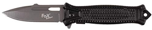 FoxOutdoor Taschenmesser, G10-Griff, schwarz, Gürtelclip, Einhand