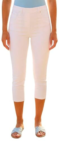Roman Cropped Jeggings for Women UK Ladies Capri Stretchy Jeans Denim Legging Cotton Summer Trouser Three Quarter 3/4 Length Pull On Cut Off High Waist Smart