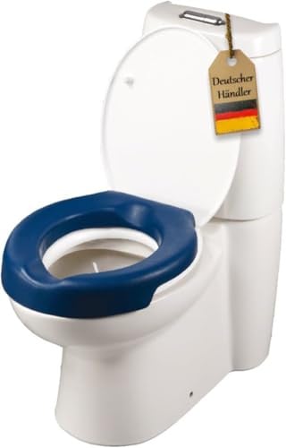 FabaCare Toilettensitzerhöhung Conti, Toilettenaufsatz, WC-Sitz blau, bis 100 kg, Höhe 5 cm