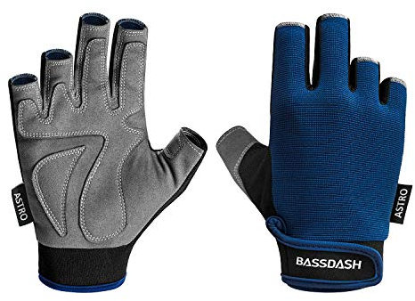 Bassdash Astro Fahrradhandschuhe Trainingshandschuhe Angelhandschuhe Fingerlose Winter Handschuhe rutschfest Atmungsaktiv Kletterhandschuhe für Angeln Motoradfahren Klettern Fitness