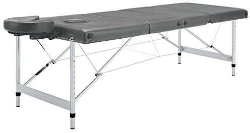 Festnight Massagetisch mit 4 Zonen Massageliege Klappbar Massagebett Höhenverstellbar Aluminiumrahmen Anthrazit 186×68 cm