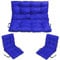 SuperKissen24. Sitzkissen Bankkissen Bankauflage - 100x50 cm und Rückenlehne 100x60 cm mit 2er 48x96 cm Stuhlkissen Set - Outdoor und Indoor - blau