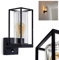 Wandaußenlampe Palanga mit Bewegungsmelder, Außenleuchte aus Metall/Glas in schwarz, 1-flammig, E27, klassische Außenwandleuchte für Terasse, Garten und Fassaden im Industrial-Style, ohne Leuchtmittel