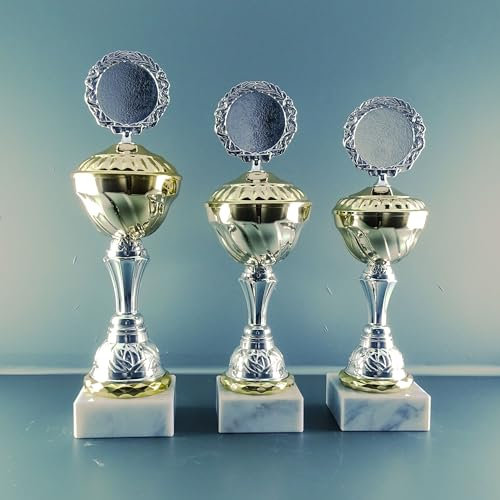 JSSC Neugart GmbH Pokalserie, 3-er Serie, Pokale mit Wunschgravur für Fussball, Tennis, Poker, Skat, Dart, Basketball (5)