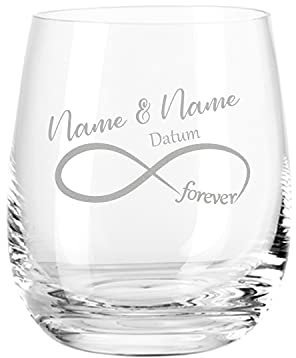 Leonardo Teelicht mit Gravur - Unendlichkeitszeichen - Personalisiert mit Namen & Datum - Romantische Geschenke für das Brautpaar - Geschenk für Sie & Ihn zur Hochzeit oder Valentinstag