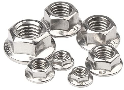 Sechskant-Flanschmuttern M3 M4 M5 M6 M8 M10 M12 M16 M20 304 Edelstahl Zacken Automatische Sicherungsmutter DIN6923 Gezahnter Spinlock-M12 X 5 Stück