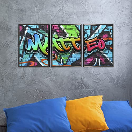 tjapalo vr186x personalisierte Bilder mit namen Graffiti Wandbilder Name Cooles Wandbild Kinderzimmer Poster Name Bild Kinderzimmer jungen mit rahmen