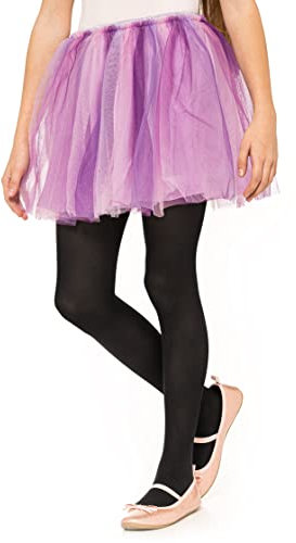 OVISSA Collants pour Filles Collants de Ballet pour Enfants, Noir 11-12 ans