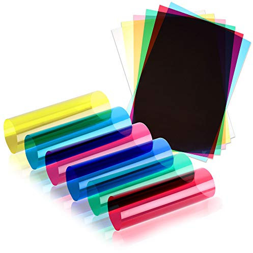 Acetate Sheets A5 OHP Sheet Colour Acetate Clear Film Plastic Light Filter Gel Reading Aid Red, Yellow, Blue, Pink, Green, Clear Thick 100 Micron Reading Aid (A5 Size - Assorted Colour - 6 Sheets)
