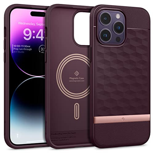 Caseology Parallax Mag Case Compatible with iPhone 14 Pro - Burgundy