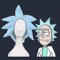 Xinduolei Rick und Morty Rick Sanchez Cosplay Blue Hair Short Wigs Rick und Morti Cosplay Prop Synthetic Hair + Perücken Cap Rollenspiele Requisite