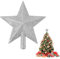 Glitter Christmas Tree Topper Star, Christmas Tree Decoration Shatter-proof Treetop Star Xmas Ornament for Christmas Holiday Tree Party Decoration or Home Decor(Silver)