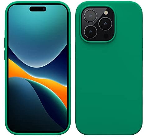 kwmobile Case for iPhone 14 Pro Case - Slim Soft TPU Silicone Cover - Works with Wireless Charging - Emerald Green