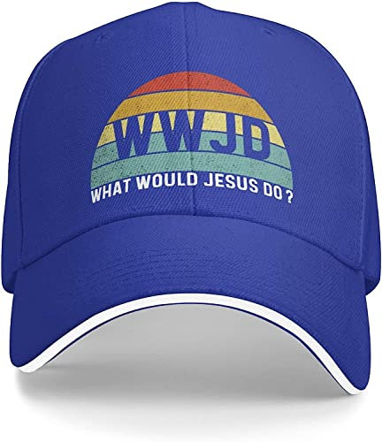 YINGD Atmungsaktive Baseballkappe What Would Jesus Do Cap für Frauen Baseball Cap Lustige Caps, blau, One size