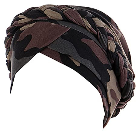 Siweiy Hijab Kleid Afrikanische Turbane für Damen, Bronzierung, Vintage-Stil, plissiert, modische Haube, Beanie-Mütze Blume Indische Hijab Hut Kopftuch Haarausfall Wrap Cap Krebs Chemo Mütze Beanie