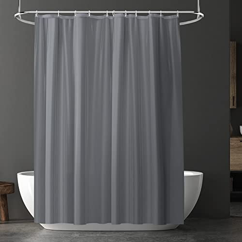 URAQT Duschvorhang, Anti-schimmel Wasserdicht Schnelltrocknend Duschvorhänge, Waschbar PEVA Shower Curtains 180x180 cm mit 12 Duschvorhangringen, Badewanne Shower Curtain mit Metall Knopfloch (Grau)