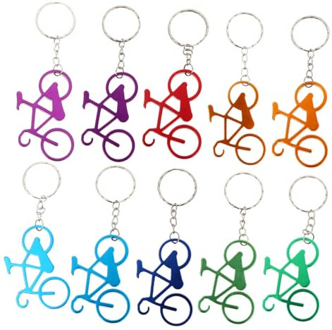 OFFSCH 10pièces Porte-clés Métalliques Multifonctions Décapsuleurs Stylés Forme De Vélo Avec Pendentifs Accrocheurs