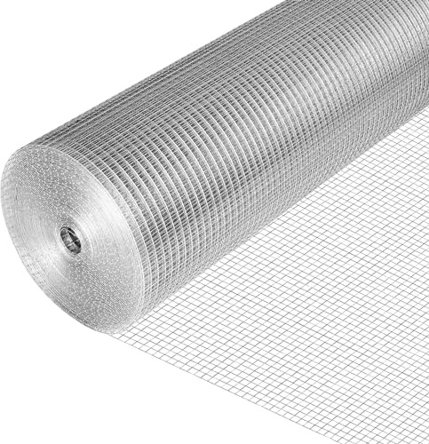 HUNKA 36in x 100ft Hardware Cloth 1/2 inch 19Ga Hot Dipped Galvanized After Welding, Chicken Coop Wire Fence, Garden Plant Welded Metal Wire Fencing Roll Mesh, Poultry Animal Netting Cage Screen