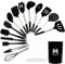 M MSDEE Cooking Utensils Set-16 Pcs Kitchen Utensils, Cooking Turners Gadgets Tools, Kitchen Accessories Heat Resistant Spatula Ladle Spoon for Non Stick Cookware (Stainless Steel)