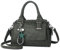 SODOLLEE Handtasche Damen Henkeltaschen mit Exquisiter Anhänger Frauen Retro Top Griff Tasche Umhängetasche PU Leder Schultertasche für Arbeiten Reisen Shopper Dunkel Grün