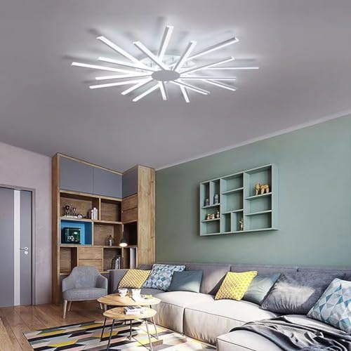 Bellastein Wohnzimmer deckenleuchte, LED deckenlampe ,moderne led lampen decke, led Dimmbares Licht, led warmweiss (weiß, 12-Köpfe 80cm)