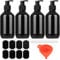 4 Piezas 300ml Botellas de Champú Vacías, Botellas Dispensadoras, Dispensador de Jabón Reutilizable Botella de Champú para Loción de Ducha, Jabón de Manos (Negro)