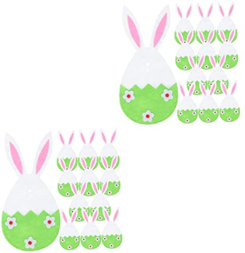 TOPBATHY Stk Bestecktasche mit Hasenkopf Aufbewahrungsbeutel für Besteck Gabeltasche Besteckbeutel in Hasenform Hasen-Utensilientasche Geschirr Besteckständer Aufbewahrungsdeckel Vlies