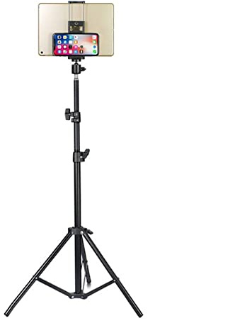 Tablet Stand Tablet Stand Tripod Holder, Height Adjustable Floor Tablet Stand with 360° Rotating Tripod Mount for 4-11 Inches Tablet Smartphones, Black Tablet Holder (Color : 160cm)