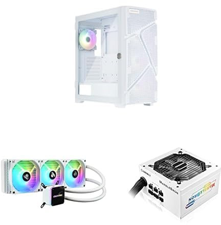 Alimentation PC GAMING ATX ENERMAX MARBLEBRON 850W ARGB BLANC + LIQMAX III 360 ARGB BLANC + BOITIER PC MARBLESHELL MS31 blanc