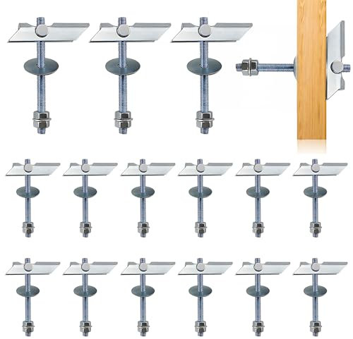 15 Stück kippdübel M8 x 100mm Set, Trockenbaudübel Schwerlast mit Flügelmutter, Dübel Gipskarton für Zur Befestigung schwerer Gegenstände an Decken oder Wänden