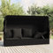Festnight Gartensofa mit Sonnendach Rattan Sofa Liege Bank Balkon Lounge Sofa Outdoor mit Dach Rattansofa Sonnenliege Gartenliege Verstellbar Balkonmöbel Gartenbank mit Liegefunktion Liegesofa