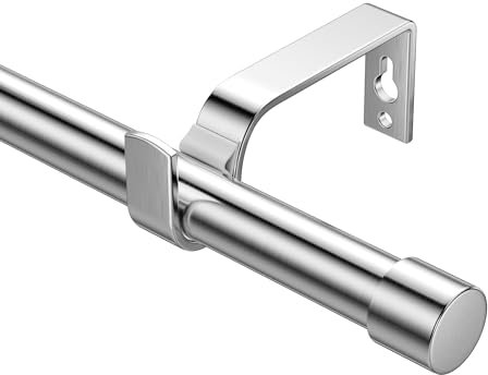 Ausziehbare Gardinenstangen 76-208cm, Dia 19mm Verstellbare Gardinenstange mit Kappenknäufen für Ösenvorhänge, Elegante Dekorative Vorhangstangen für Schlafzimmer