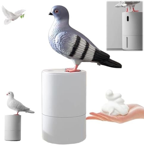 Automatischer Seifenspender Taube, Pigeon Automatic Induction Foam Hand Washer, Elektrischer Flüssigseifenspender, 200ml Elektrischer Automatic Soap Dispenser für Küchenspüle und Badezimmer (Grau)