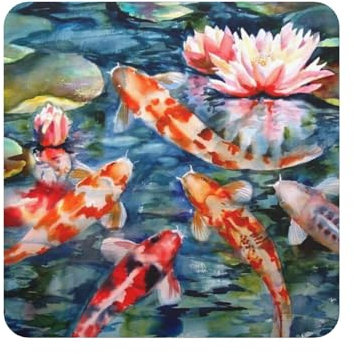 GSGCSBYMLG Japanischer Koi-Fisch bedruckter Kühlschrankmagnet, dekorativer Magnet, Kühlschrank-Dekoration