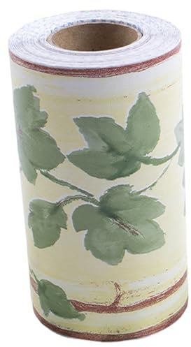 Green Leaf Self Adhesive Wallpaper Border, 32.8 ft Long PVC Waterproof Peel and Stick Wallpaper for Walls, Living Room, Bedroom, Bathroom, Kitchen