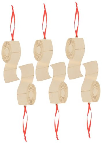 MUSISALY 6St Toilettenpapier Anhänger aus Holz Gedenkdekorationen Christbaumschmuck 2020 Dekoration Schlafzimmer Bedroom Decoration Weihnachtsschmuck Weihnachtsdekoration zum Aufhängen