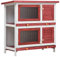 HOMIUSE Hasenstall Winterfest Kaninchenstall Draußen 90x45x90 cm Kleintierstall Rot und Weiß