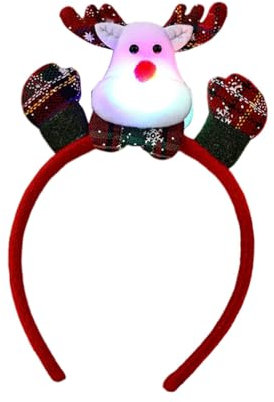 Serre-Tête de Noël Lumineux avec LED - Bandeau Fantaisie pour Fête Christmas - Headband pour Femmes, Enfants Et Hommes