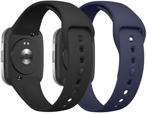 Yisica 2 Piezas Correa Compatible con Redmi Watch 3 Active Mujer Hombr, Pulsera de Repuesto de Silicona Suave para Redmi Watch 3 Active (Negro/Auzl)