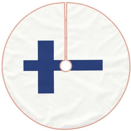 Finnischer Flaggen-Druck, rustikal, dick, Weihnachtsbaum-Rock, Weihnachten, Urlaub, Innenparty, Outdoor-Dekoration, Weihnachtsmuster