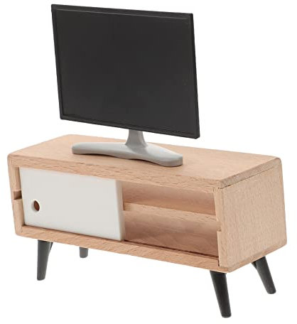 Toyvian Miniature TV Stand and Dollhouse Sofa Furniture Chic DIY Living Room Decor for Dolls Cute Photo Prop and Playset for Miniature Homes