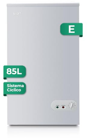 Svan Congelador horizontal Horeca Blanco SVCH101FS. Capacidad 85 Litros, 2 Cestas, Bajo nivel Sonoro, Eficiencia Energética Clase E